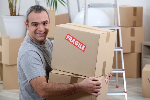 Office items arranged for commercial removals