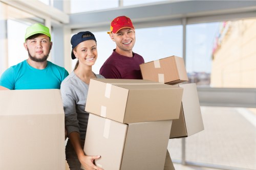 Removal van and movers handling a flat move in Brixton