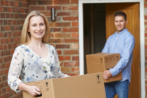 Furniture and household items loaded into a moving truck