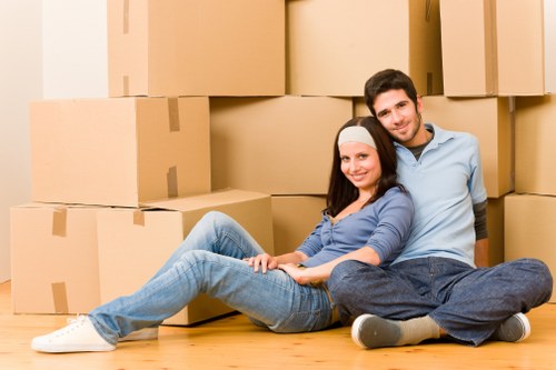 Packed boxes ready for a Brixton house move