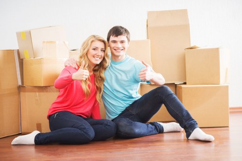 Professional movers handling office relocation in Brixton