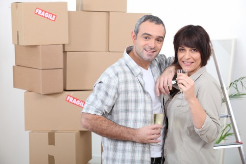 Reusable household items prepared for charity donation after a move